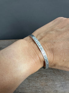 Sterling silver fish cuff bracelet