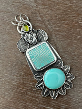 Load image into Gallery viewer, Enamel and Lone Mountain Turquoise Medallion

