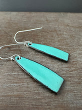 Load image into Gallery viewer, Blue and coral enamel earrings
