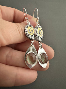 Andesine (red labradorite) and Swirls earrings