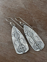 Load image into Gallery viewer, Stamped moon story earrings

