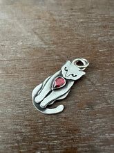 Load image into Gallery viewer, Sterling silver Kitty Pet with garnet
