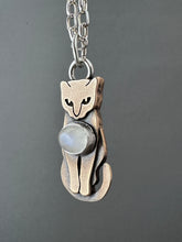 Load image into Gallery viewer, Bronze Kitty Pet with a Moonstone
