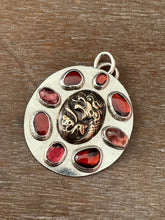 Load image into Gallery viewer, Bronze Water dragon with garnets and tourmaline
