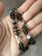 Load image into Gallery viewer, Vintage glass bead silk knotted necklace in neutrals
