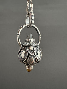 Vintage crystal and Citrine dragon egg medallion