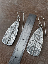 Load image into Gallery viewer, Stamped moon story earrings
