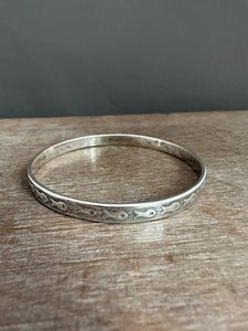 Sterling silver fish bangle