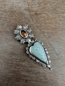 Leland Blue and Montana agate Sacred Heart