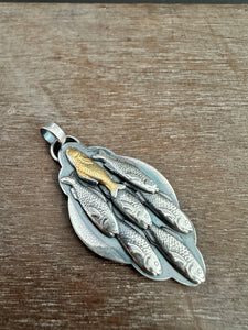 Silver fish parable pendant