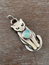 Load image into Gallery viewer, Bronze Kitty pet with Opal
