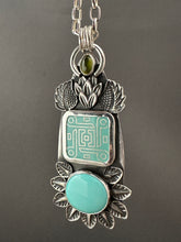 Load image into Gallery viewer, Enamel and Lone Mountain Turquoise Medallion
