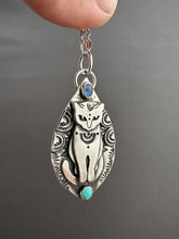 Load image into Gallery viewer, Jewel Cat with Turquoise and Kyanite
