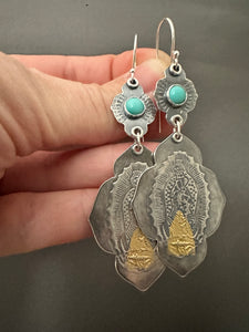 Our Lady of Guadalupe and turquoise earrings