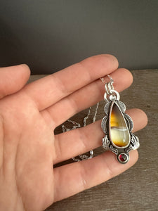 Agate with sunset colors pendant