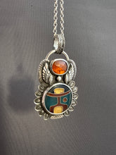 Load image into Gallery viewer, Cloisonné and Kyanite Medallion
