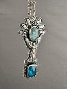 Angel with Aquamarine and Apatite