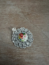 Load image into Gallery viewer, Millefiori glass pendant with flowers
