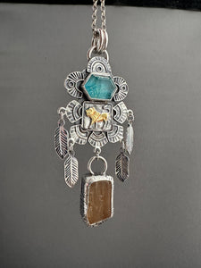 Small Golden Lion with Apatite, and Imperial Tooaz