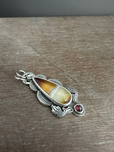 Agate with sunset colors pendant