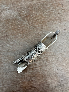 Handmade Feather Tassel with Quartz Crystal