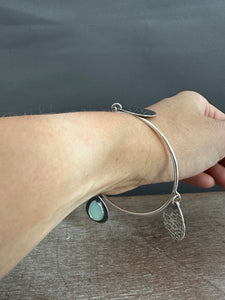 Sterling silver Jingle bangle with Peruvian opal