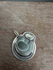 Fairy stone and grey spinel pendant