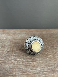 Fossilized Walrus Tusk Ring Size 8