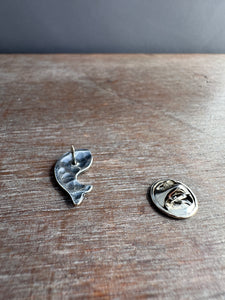 Silver Fish pin, lapel pin, scatter pin