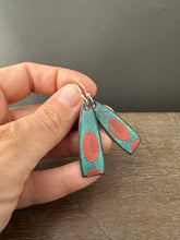 Load image into Gallery viewer, Blue and red enamel earrings

