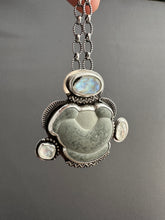 Load image into Gallery viewer, Fairy stone Pendant/Brooch with moonstones.
