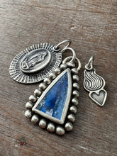 Load image into Gallery viewer, Our Lady of Guadalupe charm set with kyanite window
