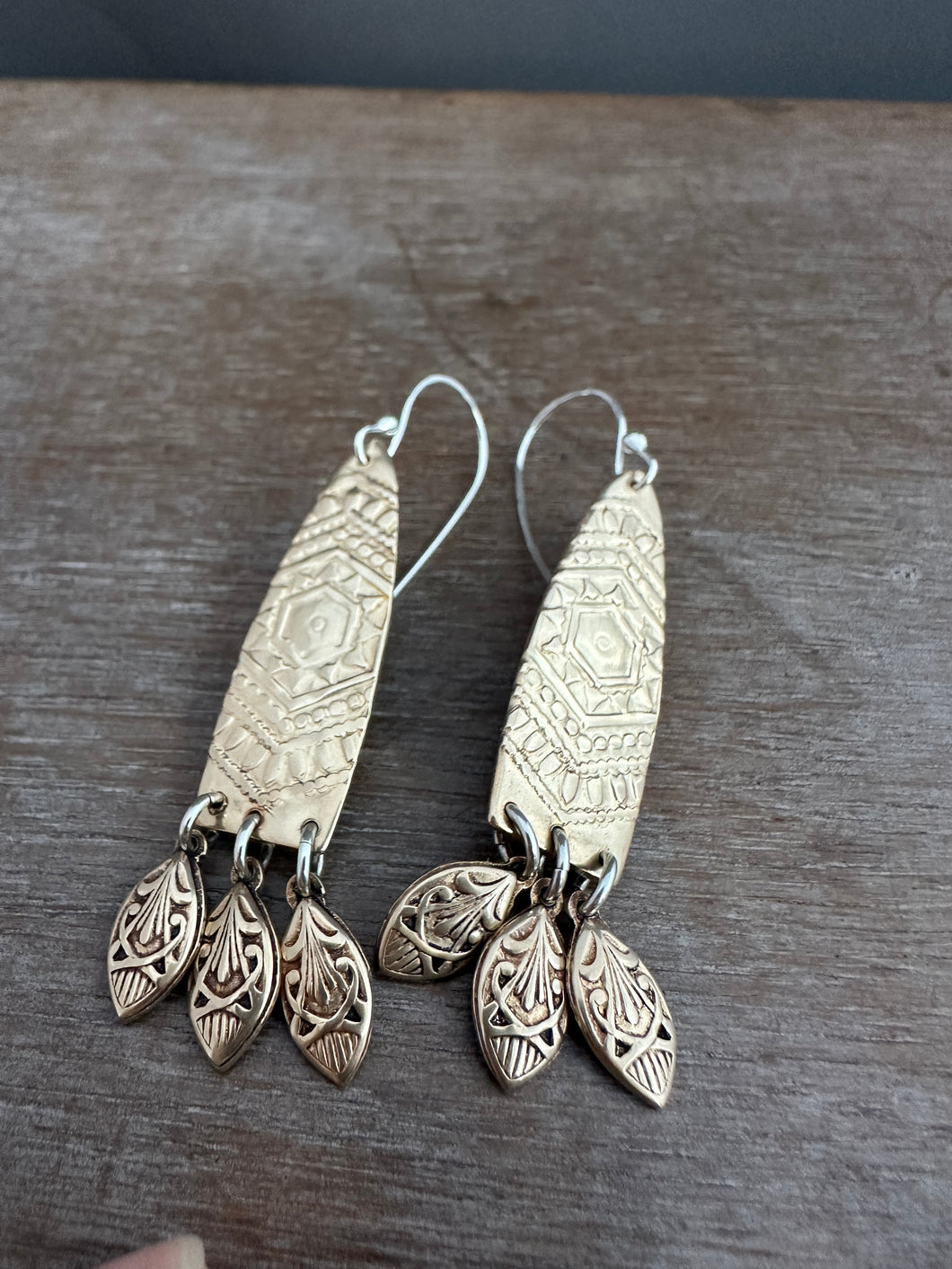 Textured Brass Arch Earrings