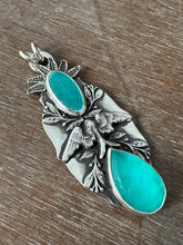 Load image into Gallery viewer, Amazonite and enamel bird medallion
