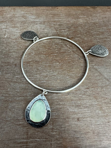 Sterling silver Jingle bangle with Peruvian opal