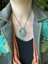 Load image into Gallery viewer, Fairy stone Pendant/Brooch with green gemstones
