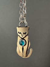 Load image into Gallery viewer, Bronze Kitty Pet with Blue Apatite
