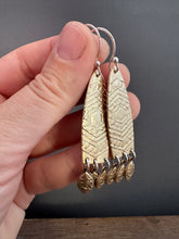 Load image into Gallery viewer, Textured Brass Arch Earrings
