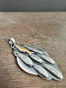 Silver fish parable pendant