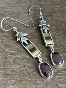 Brazilian Polychrome Jasper Earrings with Tourmaline drops