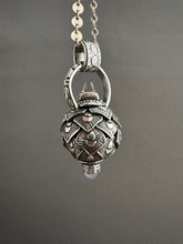 Load image into Gallery viewer, Vintage crystal and Blue Chalcedony dragon egg medallion
