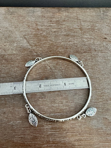 Sterling silver patterned Jingle bangle