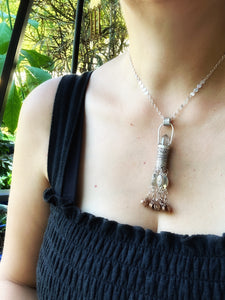 Handmade Bell Tassel with Quartz Crystal