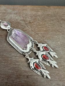 Amethyst crystal medallion