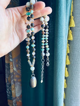 Load image into Gallery viewer, Handmade Bronze Bell on Hand Knotted Silk Beaded (long necklace)
