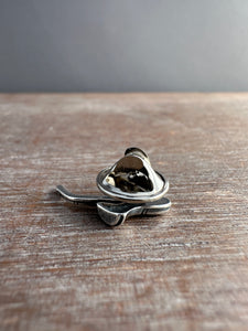 Silver Saxophone pin, lapel pin, scatter pin