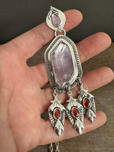 Amethyst crystal medallion