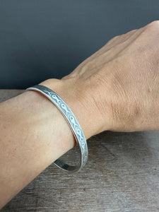 Sterling silver fish bangle