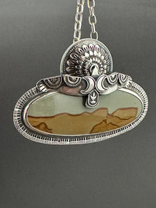 Flying Eagle with Picture Jasper Pendant8