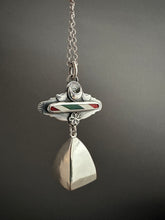 Load image into Gallery viewer, Candy Cane With handmade bell Pendant
